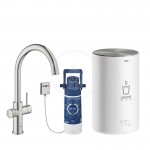 Grohe Red Dezov baterie Duo s ohevem vody a filtrac, zsobnk M, supersteel 30083DC1