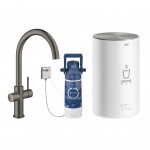 Grohe Red Dezov baterie Duo s ohevem vody a filtrac, zsobnk M, kartovan Hard Graphite 30083AL1