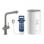 Grohe Red Dezov baterie Duo s ohevem vody a filtrac, zsobnk M, kartovan Hard Graphite 30327AL1