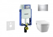 Set předstěnové instalace, sprchovací toalety a sedátka Tece, tlačítka Sigma30, Rimless, SoftClose, chrom