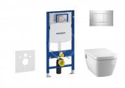 Geberit Duofix Set pedstnov instalace, sprchovac toalety a sedtka Tece, tlatka Sigma30, Rimless, SoftClose, chrom 111.300.00.5 NT6