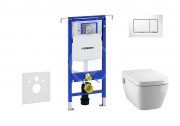 Geberit Duofix Set pedstnov instalace, sprchovac toalety a sedtka Tece, tlatka Sigma30, Rimless, SoftClose, bl/chrom 111.355.00.5 NT5