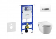 Geberit Duofix Set pedstnov instalace, sprchovac toalety a sedtka Tece, tlatka Sigma50, Rimless, SoftClose, alpsk bl 111.355.00.5 NT8