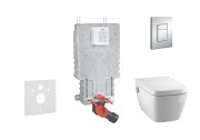 Set pedstnov instalace, sprchovac toalety a sedtka Tece, tlatka Skate Cosmo, Rimless, SoftClose, chrom